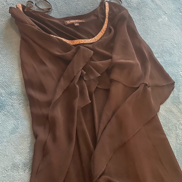 Black sheer shawl sleeve formal dress - 14 - Picture 6 of 6